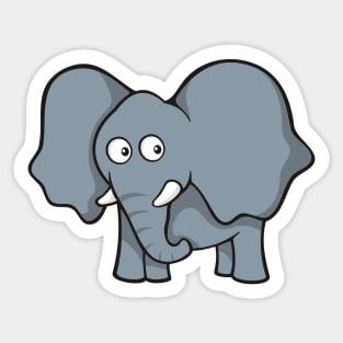 Gray Elephant Cartoon Sticker